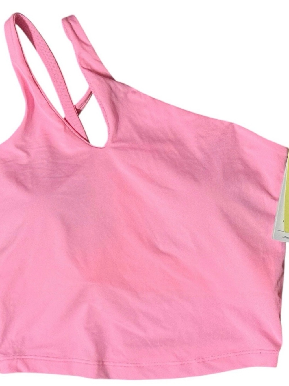 Womens Light Support Asymmetrical Cropped Sports Bra All in Motion Pink Sz S D45